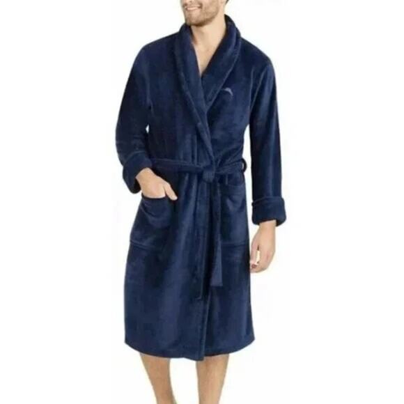 Tommy Bahama Men's Navy Blue Robe Size S/M Spa Lounge Relaxation Weekend Comfort - Picture 1 of 13